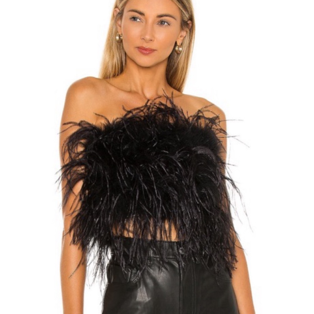 Lamarque Zaina top - Black Feather Crop Top